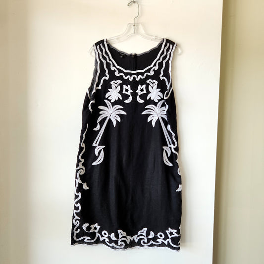 Talbots Linen & Cotton Sleeveless Cover Up with Embroidery - 14 Petite