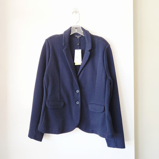 Whistles Navy Knit Slim Blazer - size 12 - New