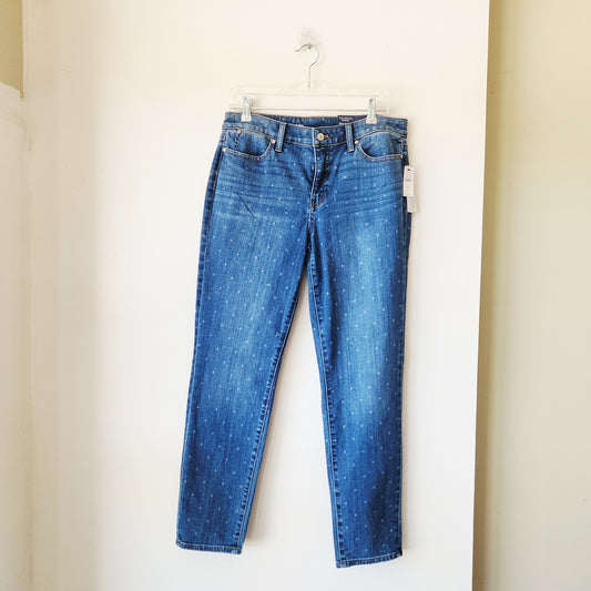 Talbots Flawless Slim Ankle Jeans with Pattern - size 8 - New
