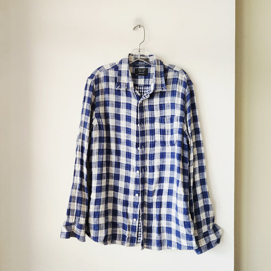 Nordstrom 100% Cotton Trim Fit Button Up Shirt - L