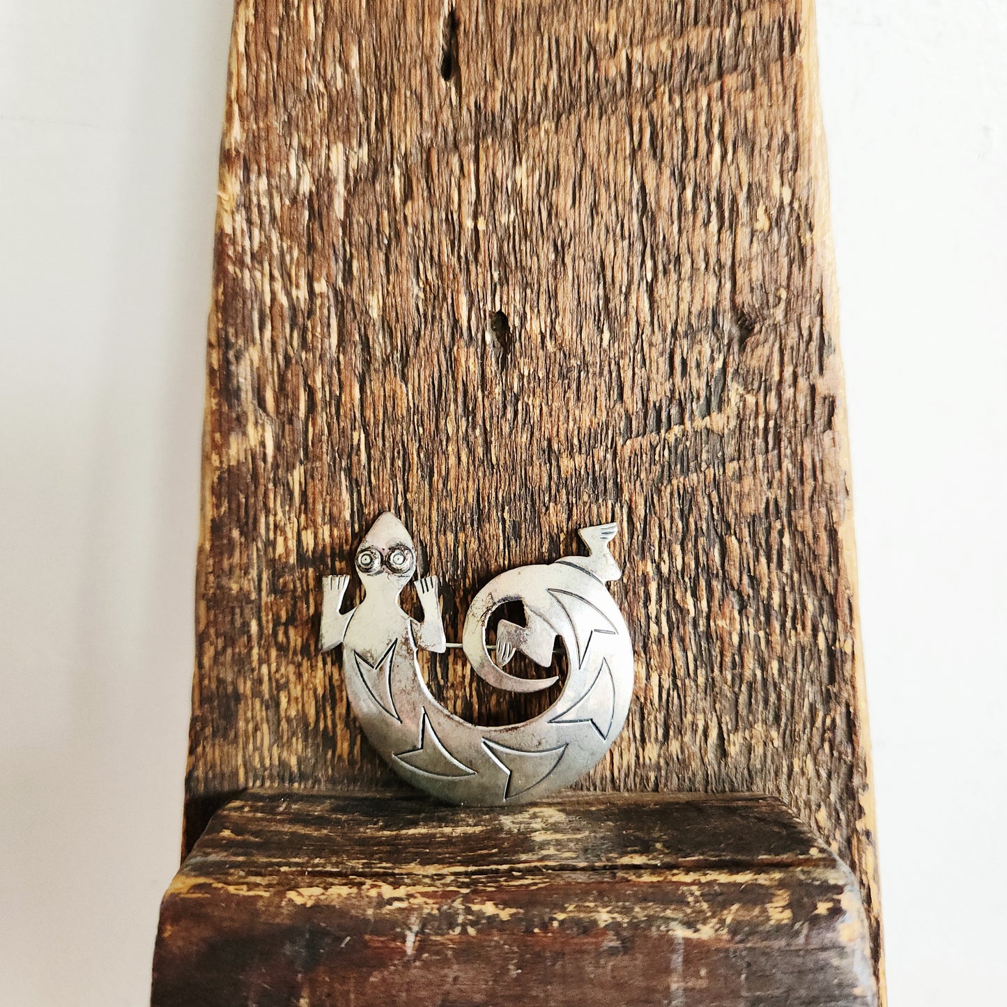 Vintage Sterling Silver Lizard Pin