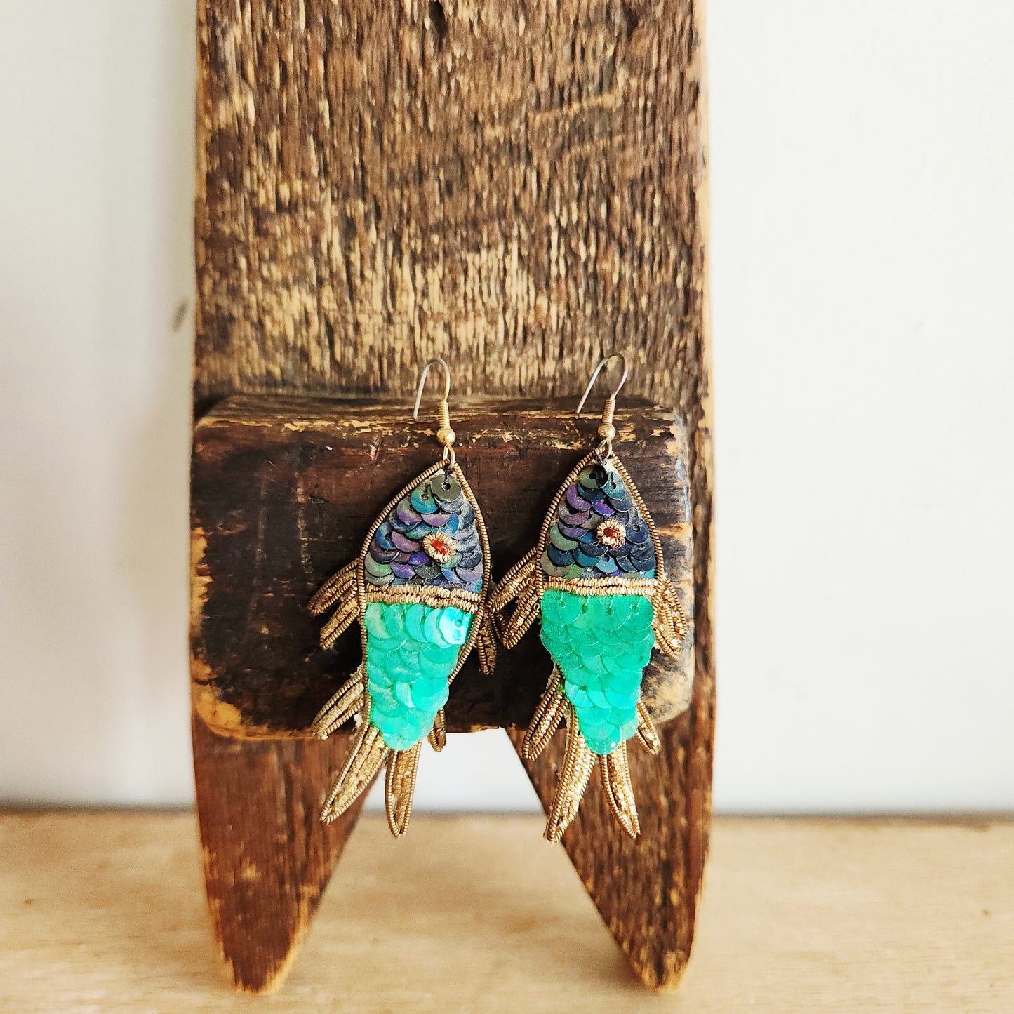 Sequined Fish Earrings