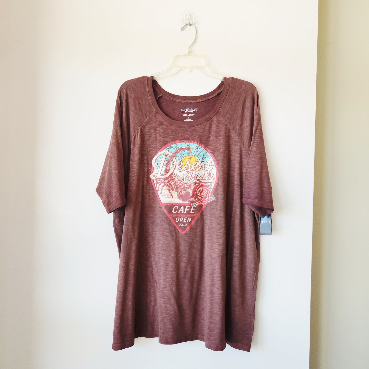 Super Soft by Torrid Slub Desert Rose Tee - 3X - New