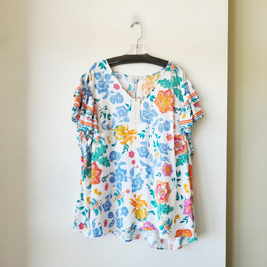 Rachel Zoe Flutter Sleeve Top - size 3X - New