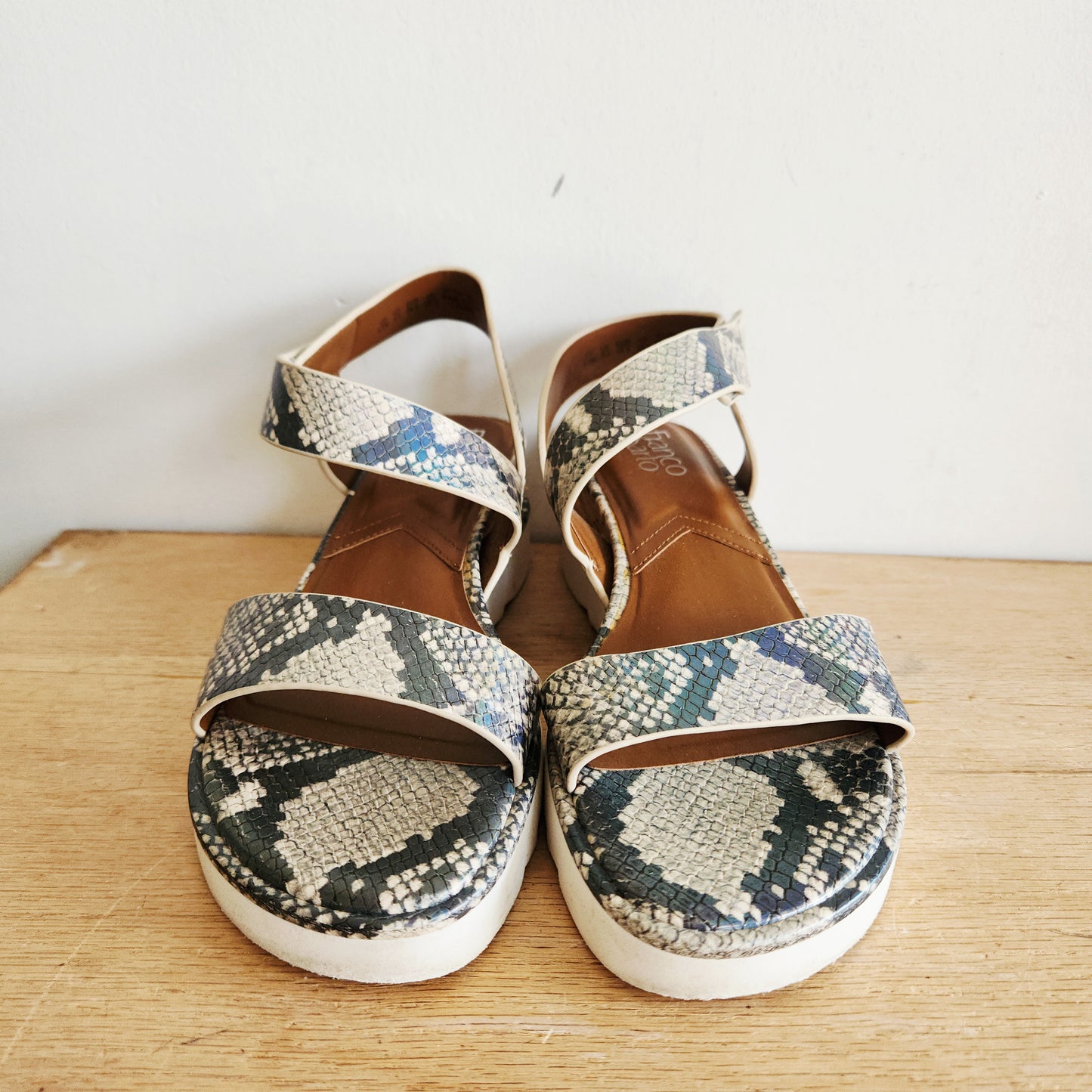 Franco Sarto Faux Snakeskin Sandals - size 8.5