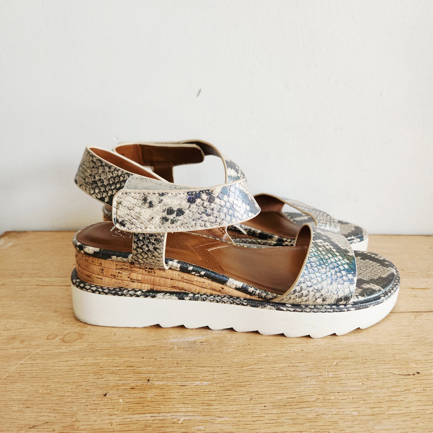 Franco Sarto Faux Snakeskin Sandals - size 8.5
