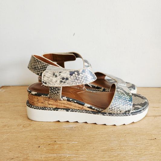 Franco Sarto Faux Snakeskin Sandals - size 8.5