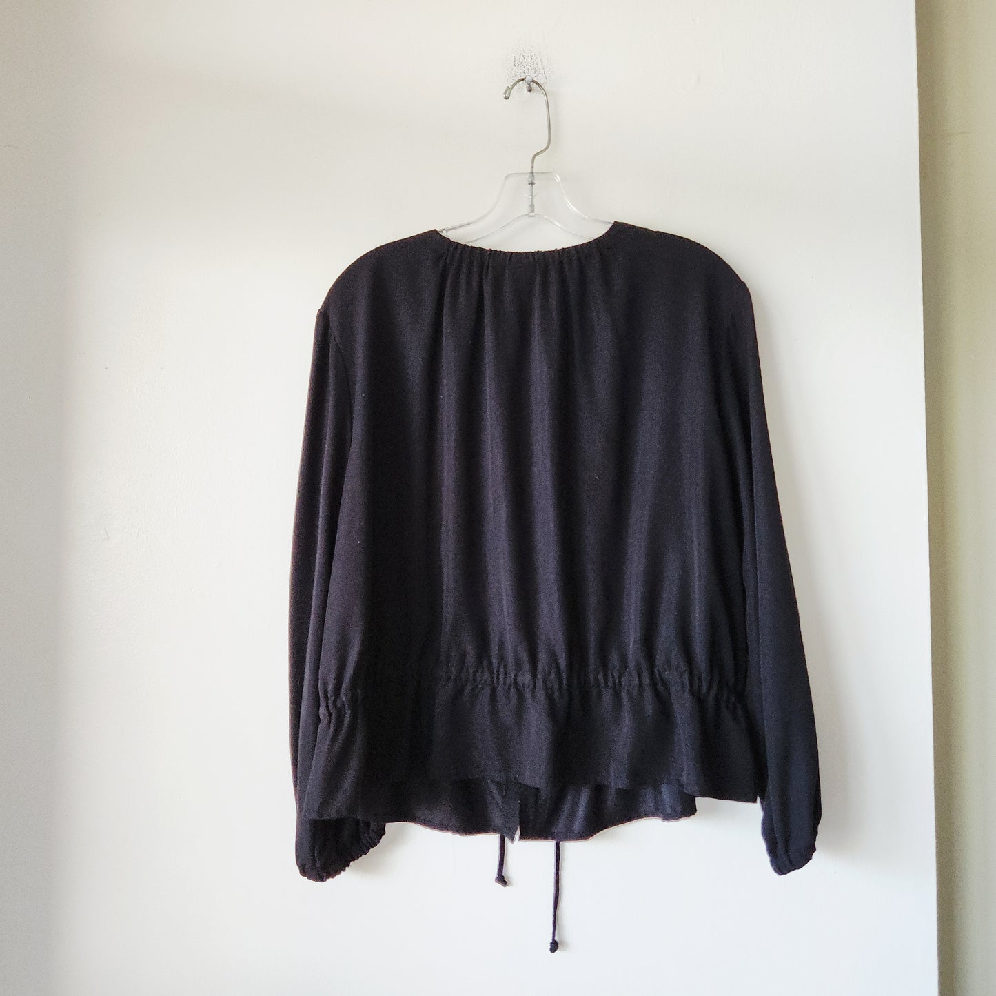 14th & Union Black Zip Up Top with Drawstring - M Petite