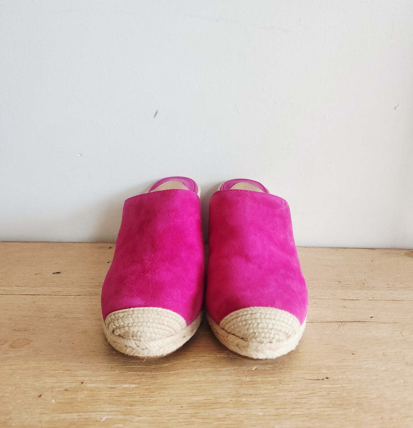 Ralph Lauren Suede Magenta Espadrille Wedges - size 6.5/37