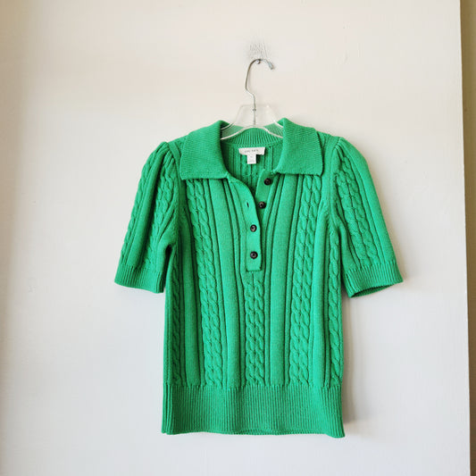On 34th Spring Green Polo Sweater - S