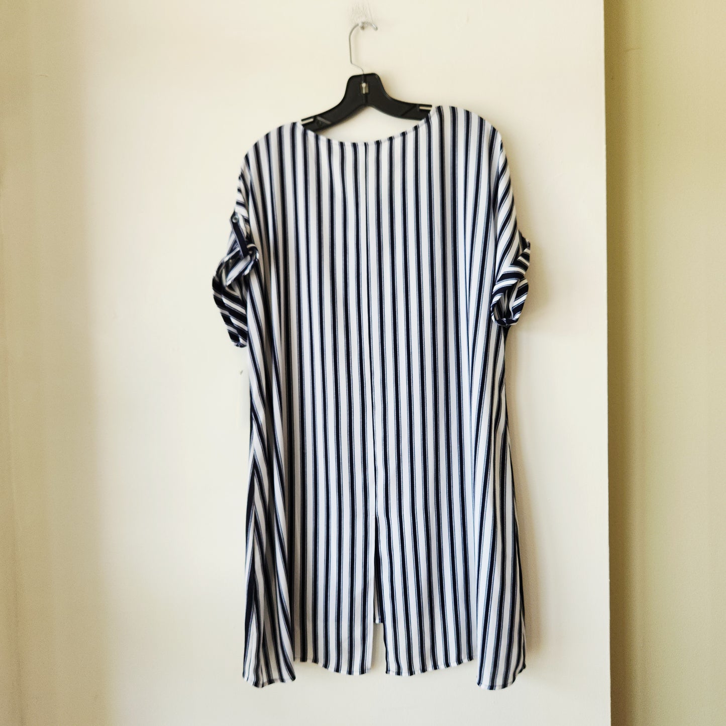 Sejour Navy & White Striped Flowy Tunic Top - 14W - New