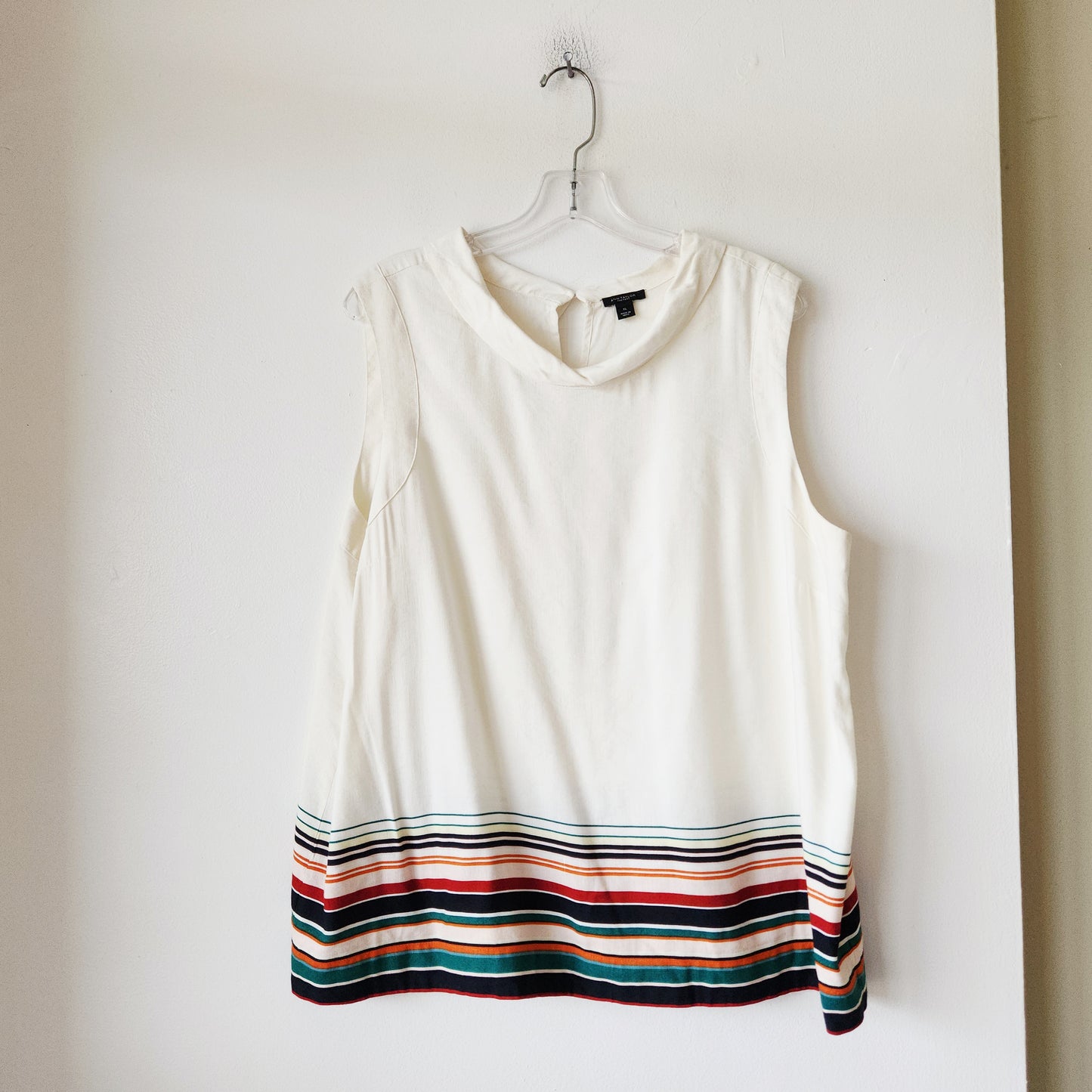 Ann Taylor Factory Linen Blend Sleeveless Top with Collar - XL