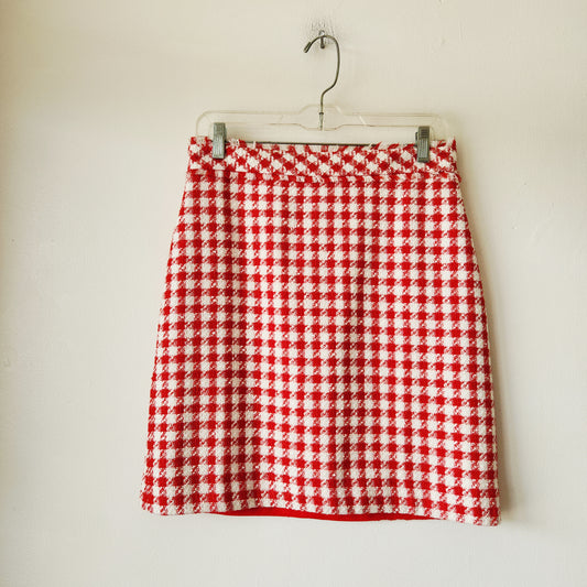 Ann Taylor Houndstooth Tweed Pencil Skirt - size 2