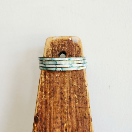 Inlay Slim Bangles - Set of 4