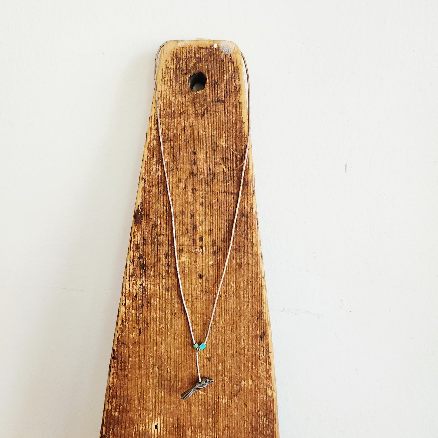 Silvertone Necklace with Bird