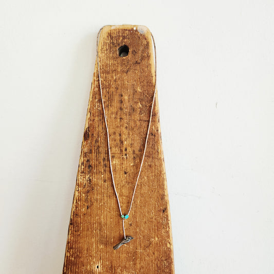 Silvertone Necklace with Bird