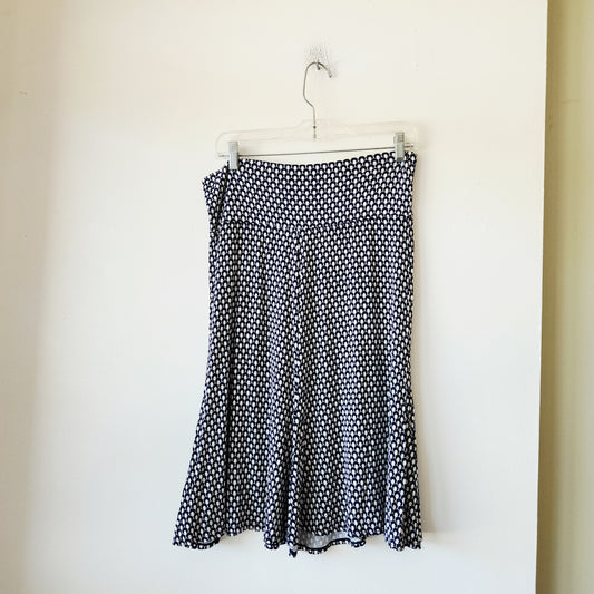 Max Studio Navy & White Pull On Skirt - M