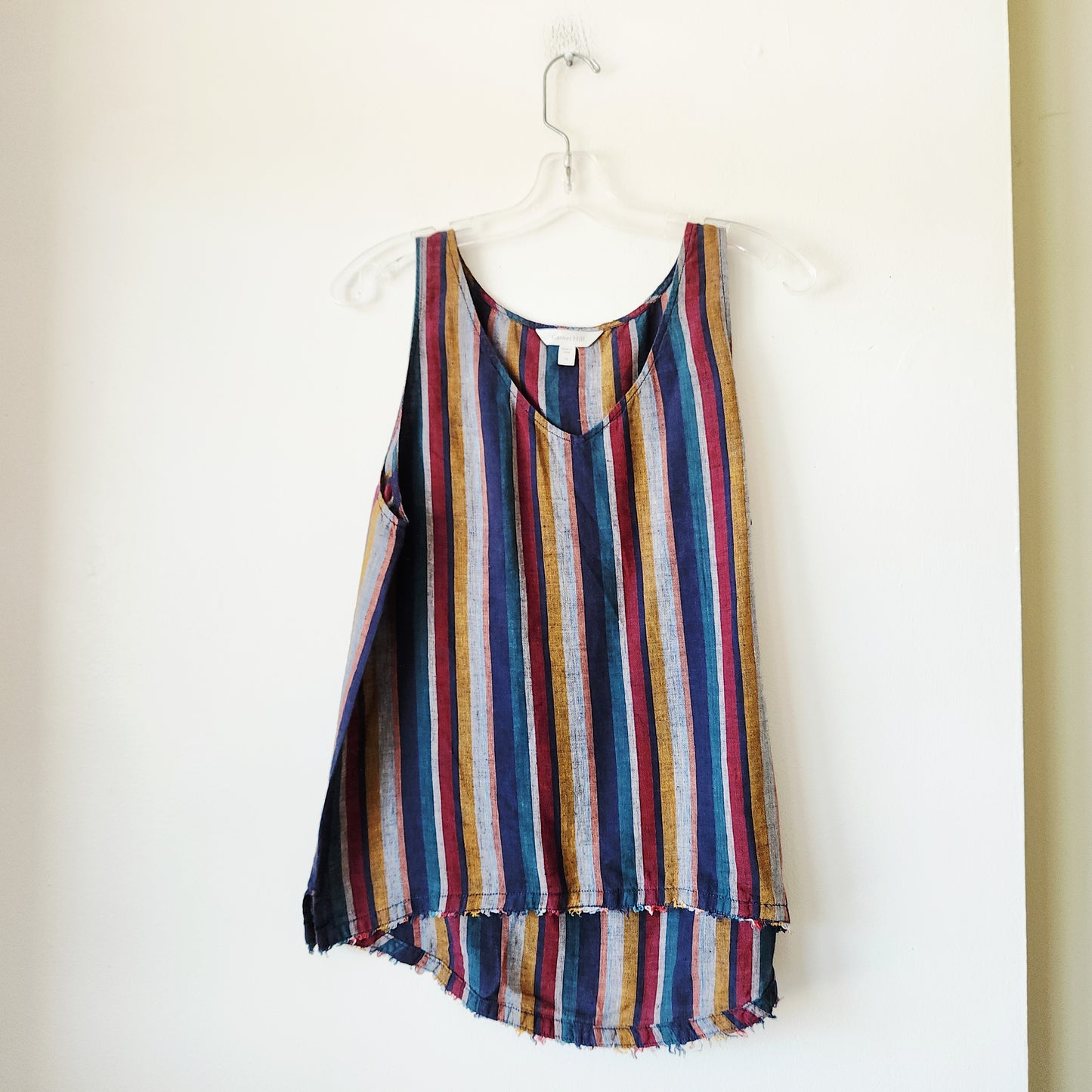 Garnet Hill 100% Linen Striped Tank - size 10