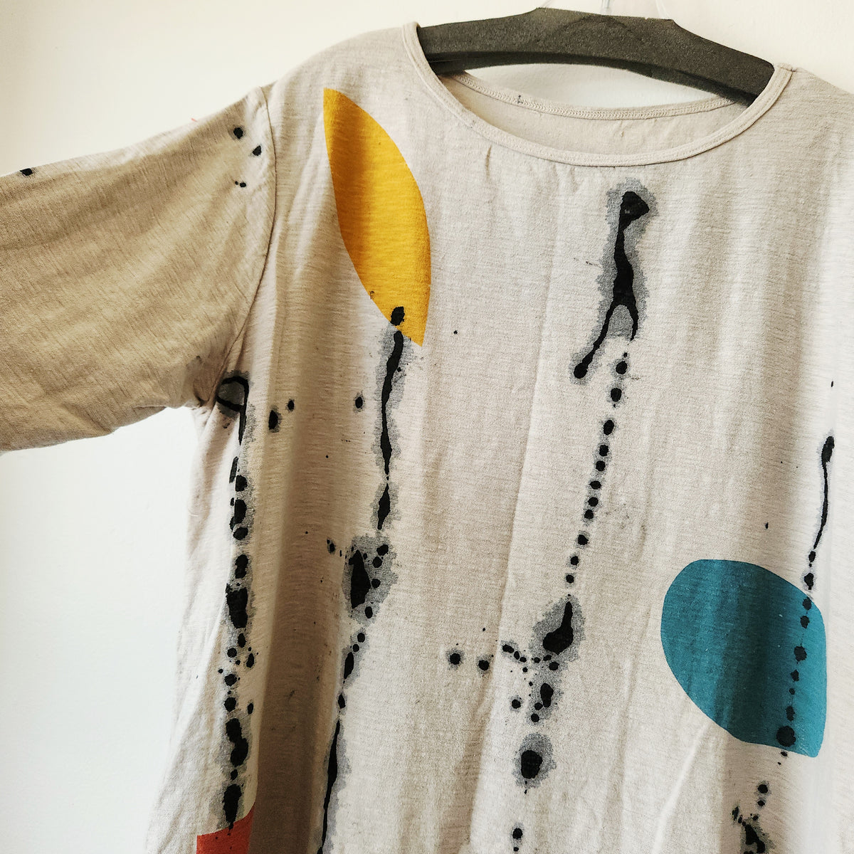 Kim Messier Linen & Cotton Hand Painted Top - L - New