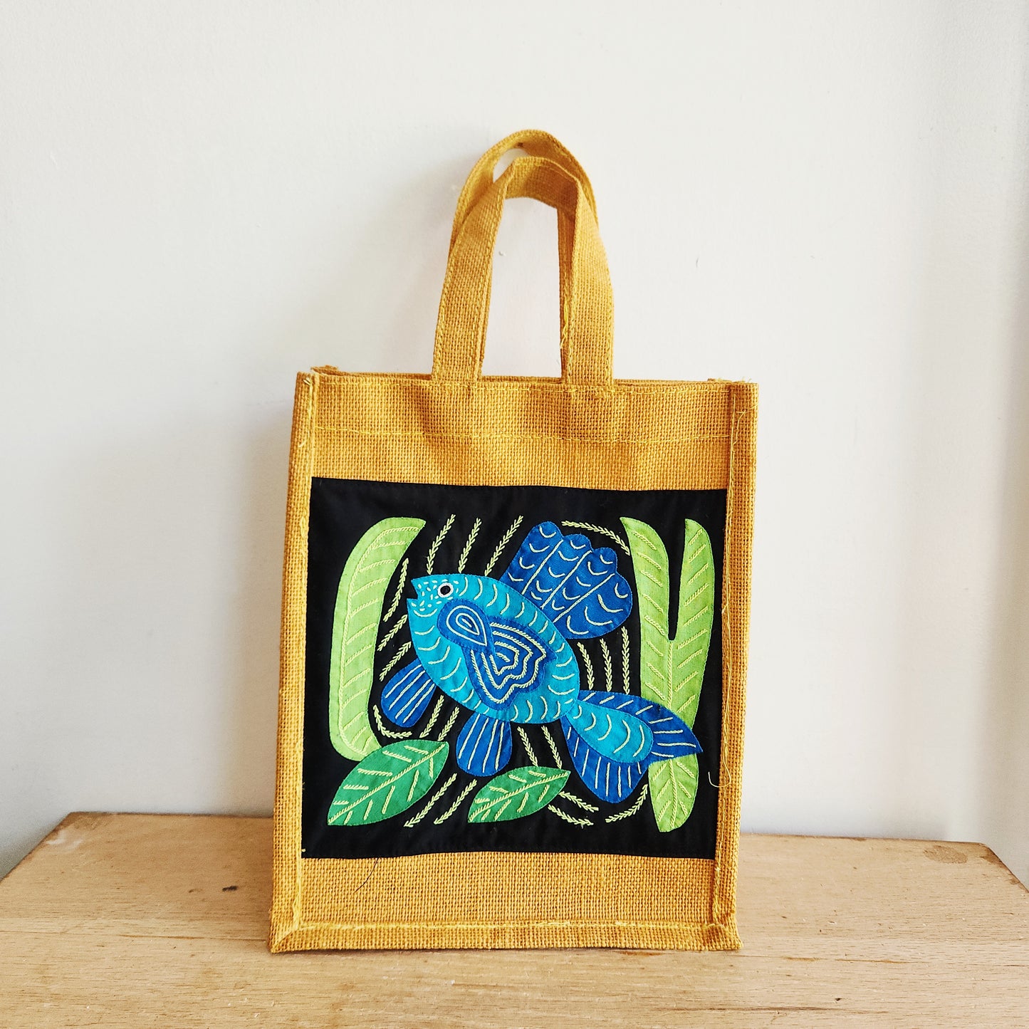 Small Tote Bag with Embroidered Patch