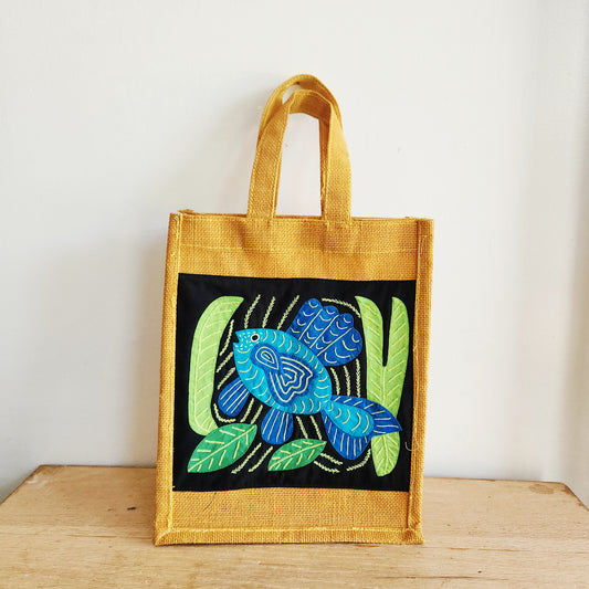 Small Tote Bag with Embroidered Patch