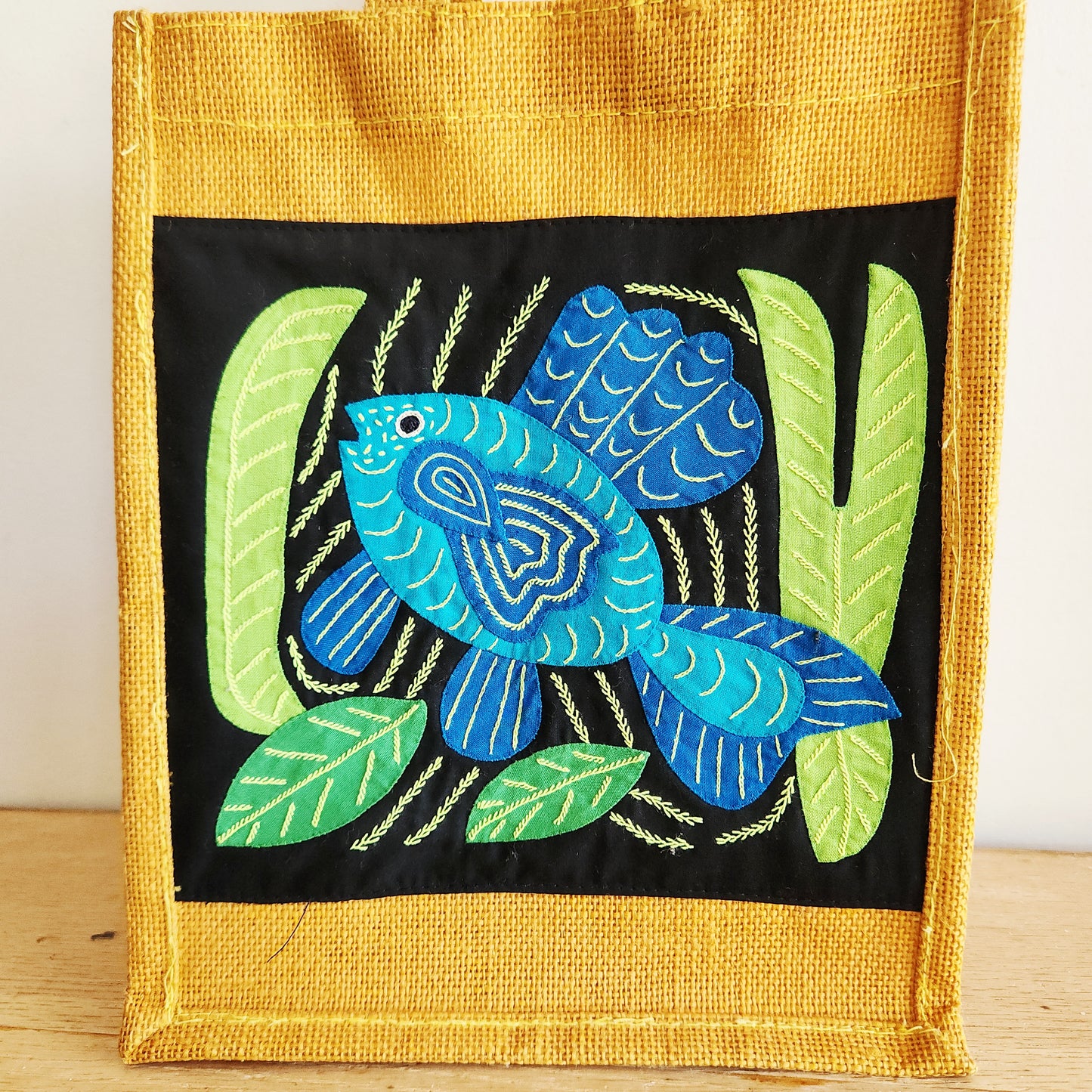 Small Tote Bag with Embroidered Patch