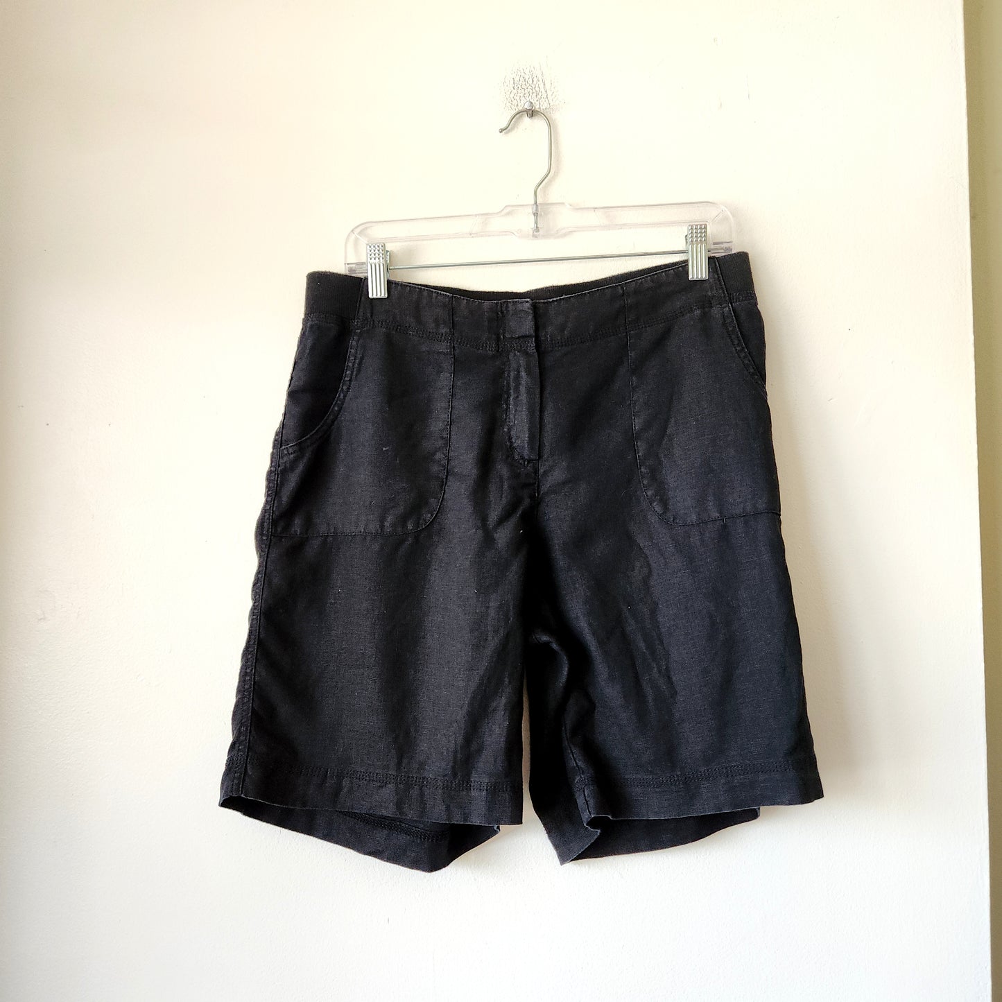 J Jill 100% Linen Black Shorts - size 8