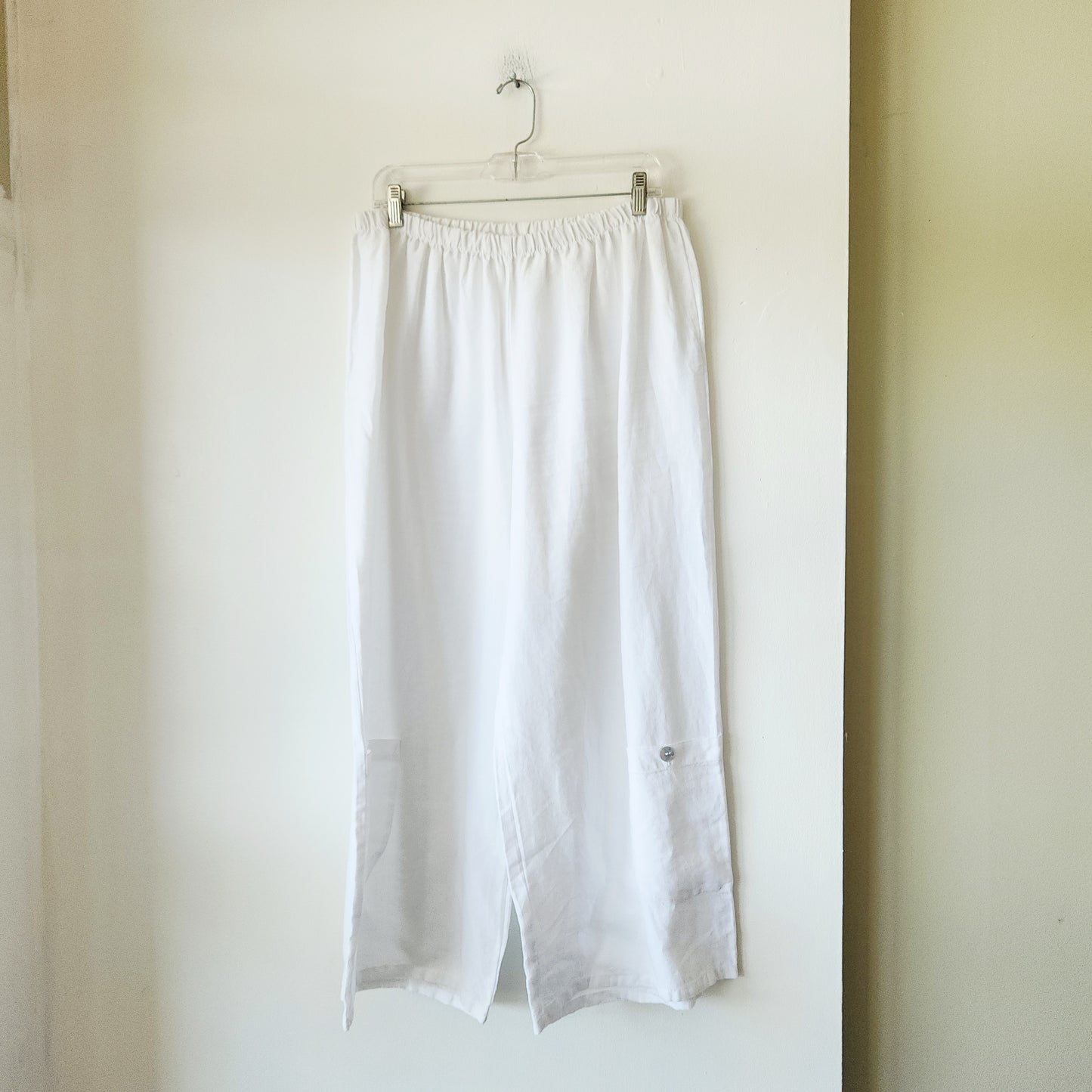 Habitat White 100% Linen Pull On Pants with Pocket Detail - XL