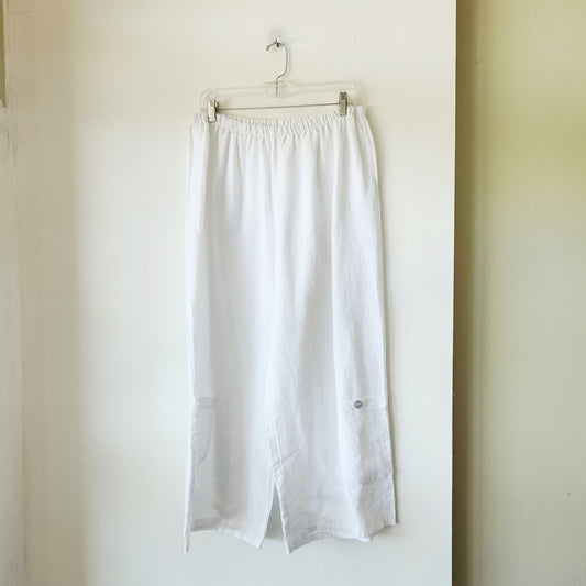 Habitat White 100% Linen Pull On Pants with Pocket Detail - XL