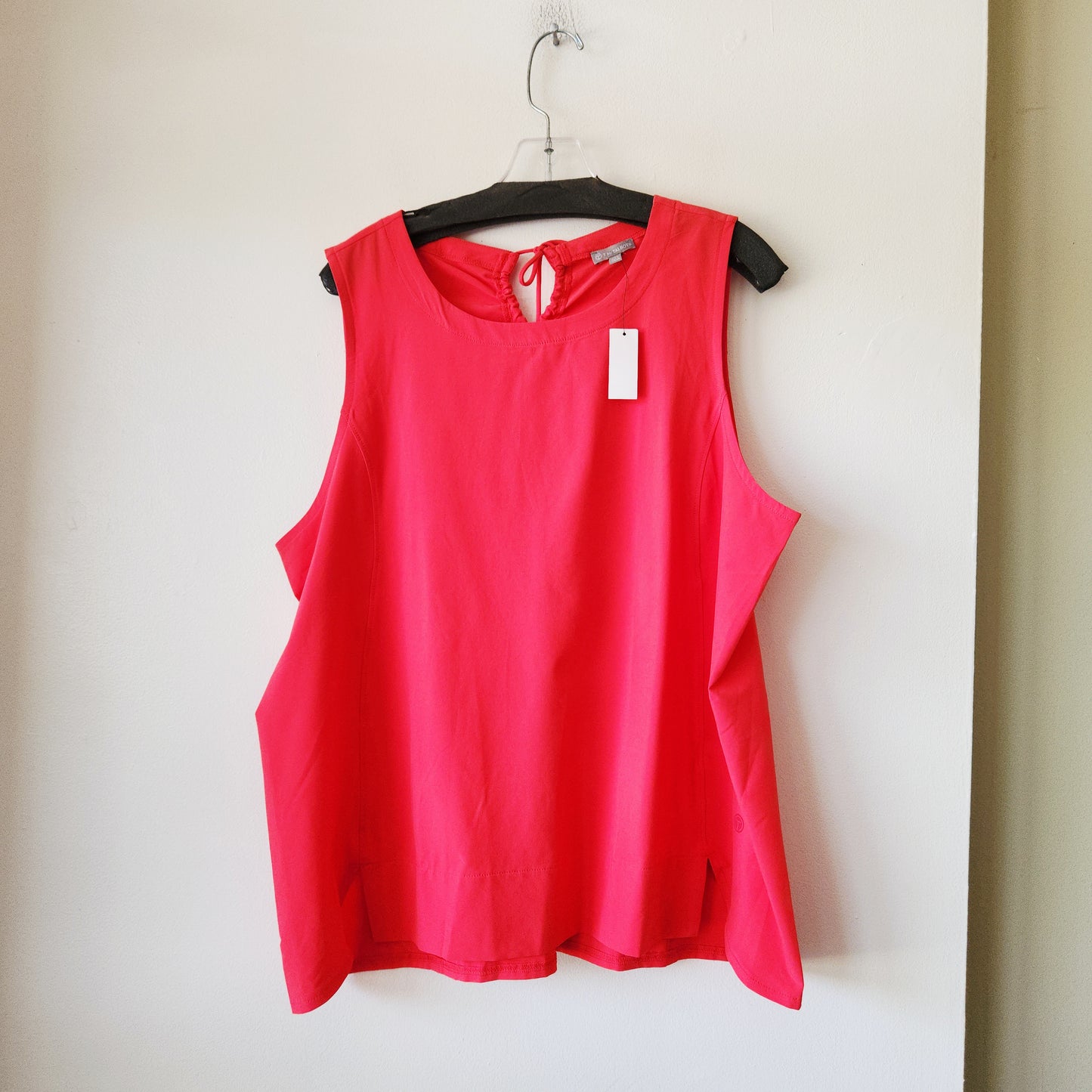 T by Talbots Coral Sleeveless Top with Notched Hem & Tie Detail - XL Petite - New