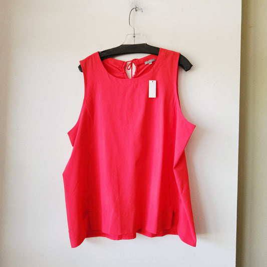 T by Talbots Coral Sleeveless Top with Notched Hem & Tie Detail - XL Petite - New