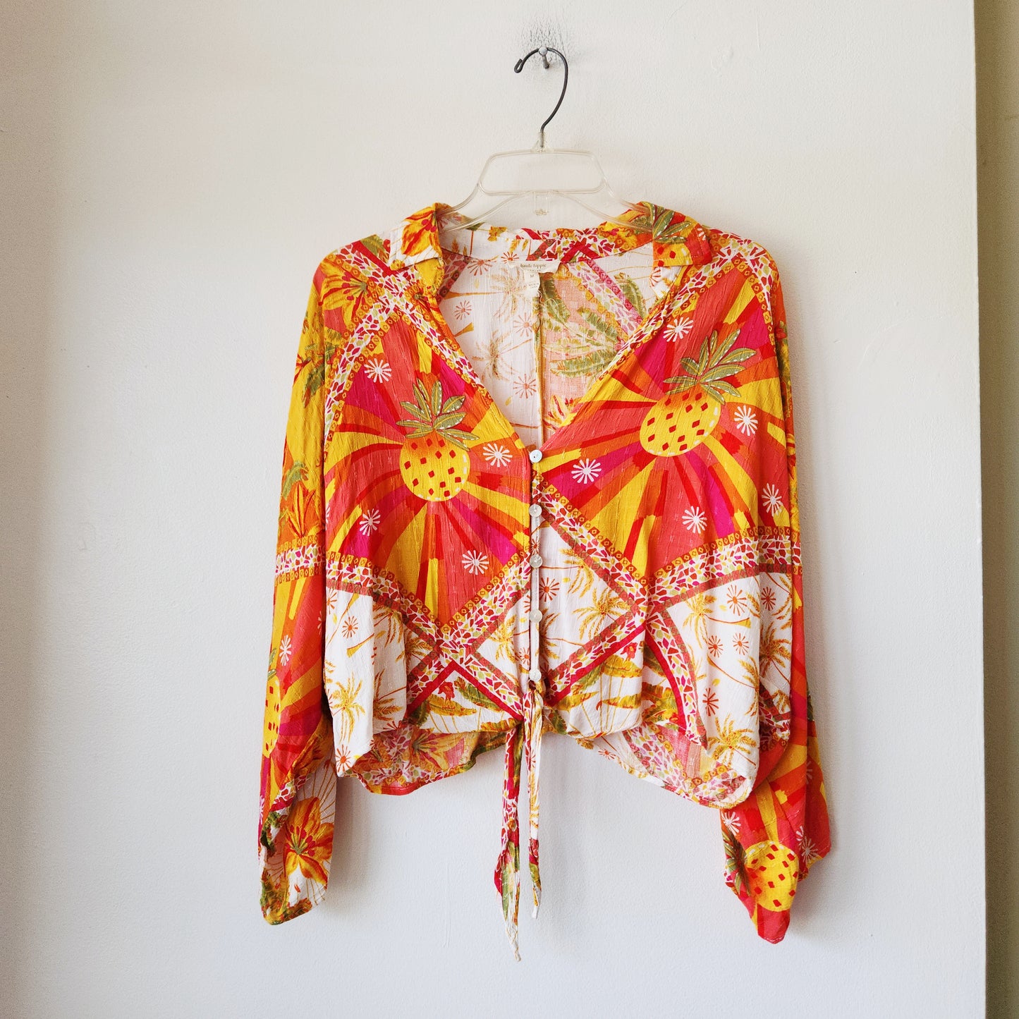 Haute Hippie Style Crop Fit Top with Tie - M
