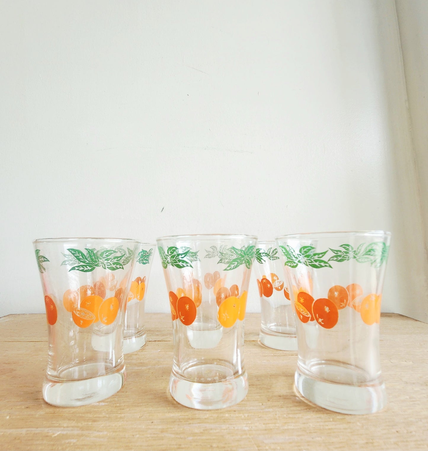 Vintage Anchor Hocking Orange Juice Glasses Set of 6