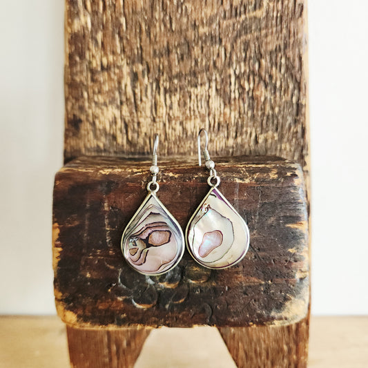 Alpaca Mexico Abalone Teardrop Earrings