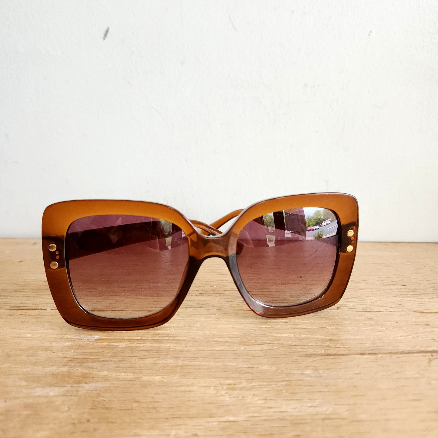 Brown Oversized Square Sunglasses