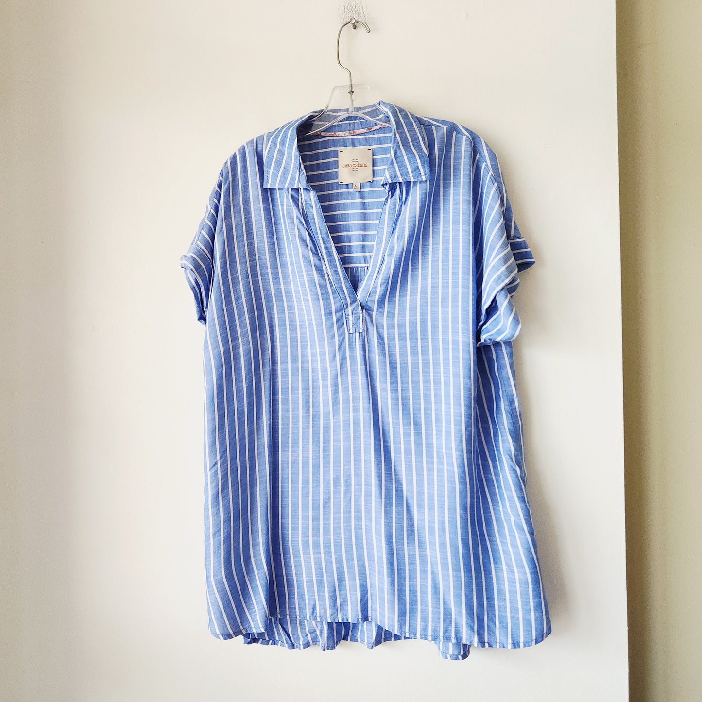 Casa Cabana Striped Tunic Top - L