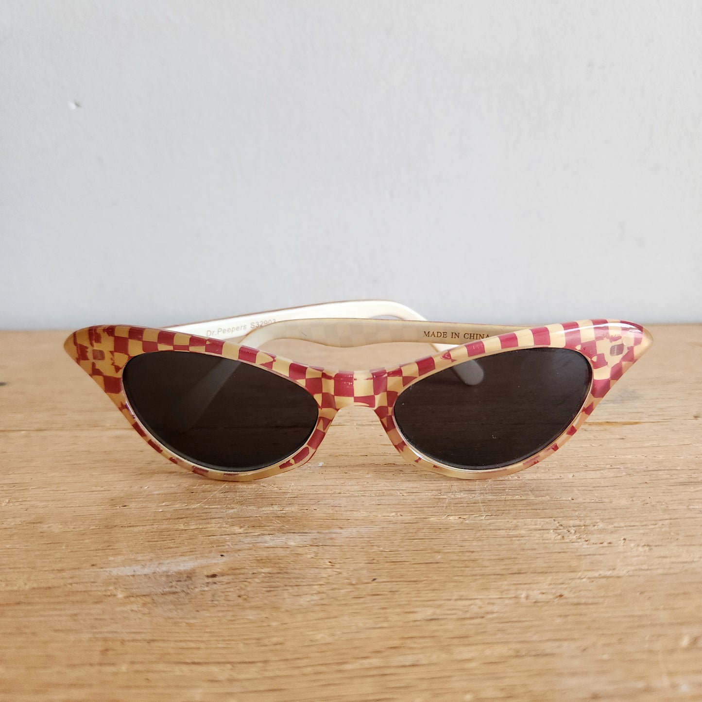 Dr. Peepers Checked Cat Eye Sunglasses
