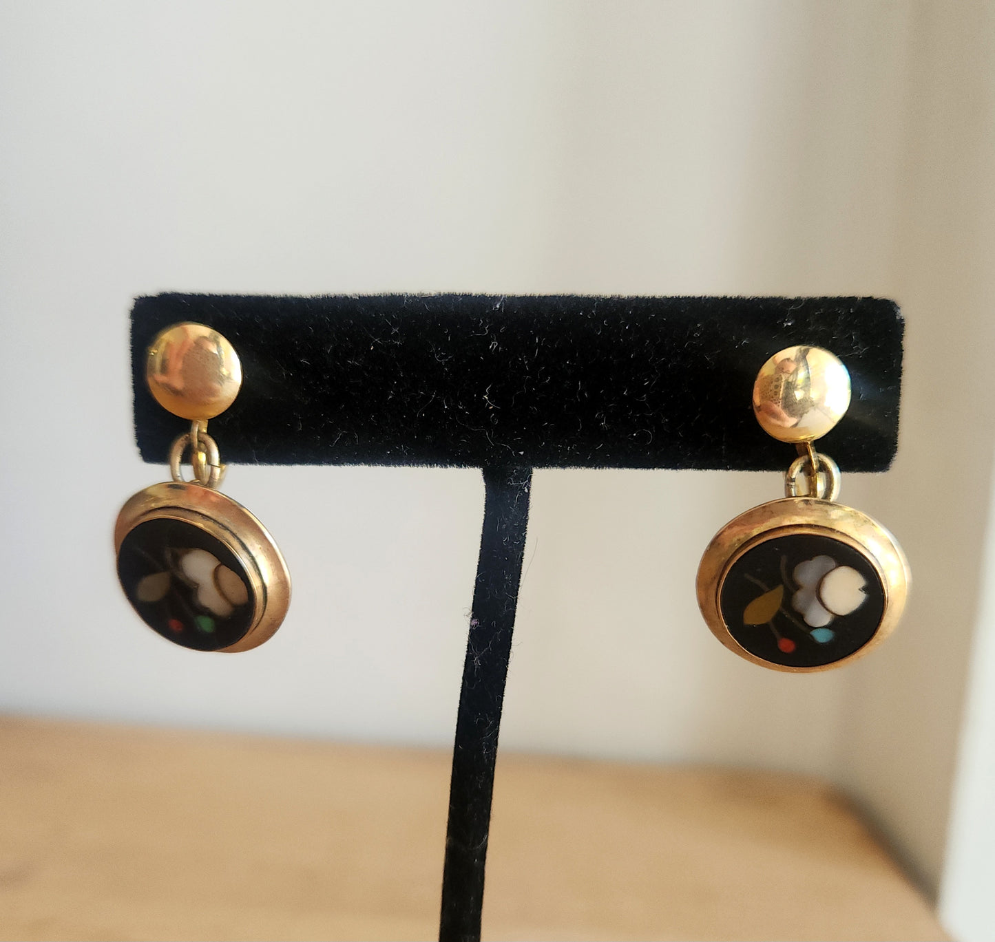 Vintage 12K Gold Fill Mosiac Screwback Earrings