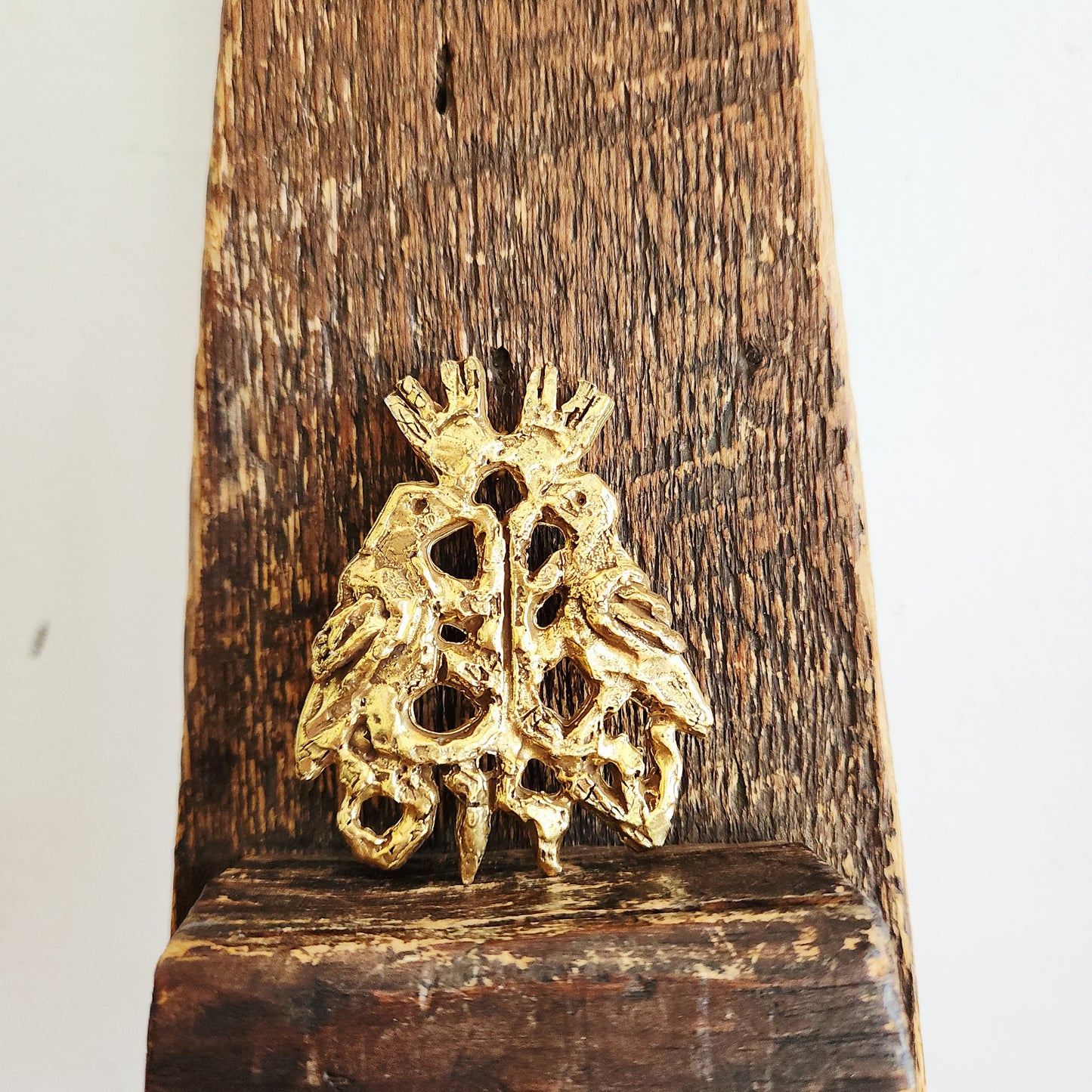 Jacques Lipschitz Oversized Goldtone Doves of Peace Brooch/Pendant
