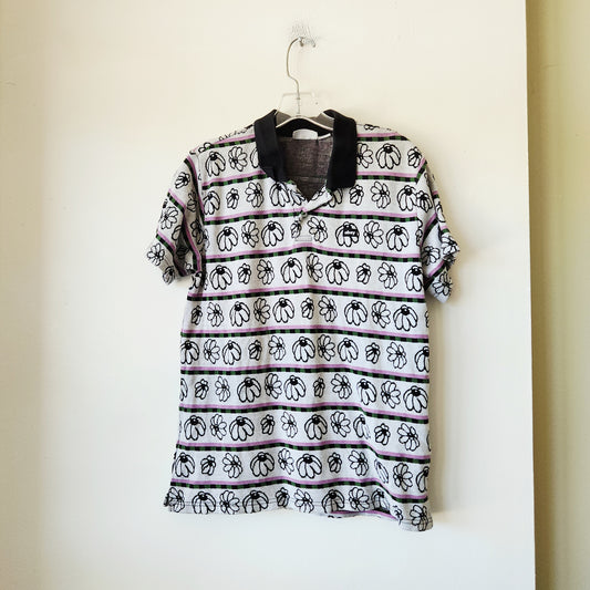 Obey 100% Cotton Pattern Polo Shirt - S