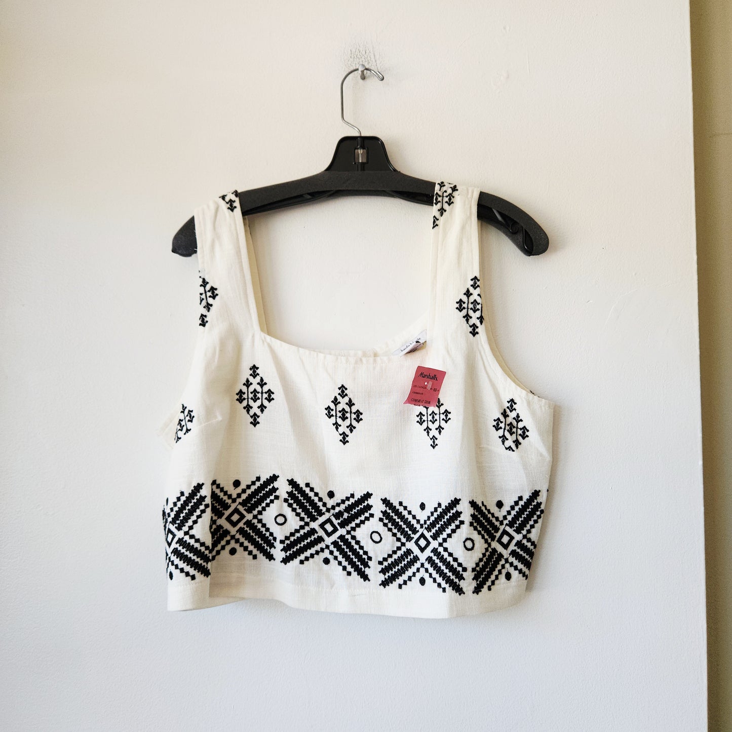 Haute Hippie Style Crop Tank with Embroidery - L - New