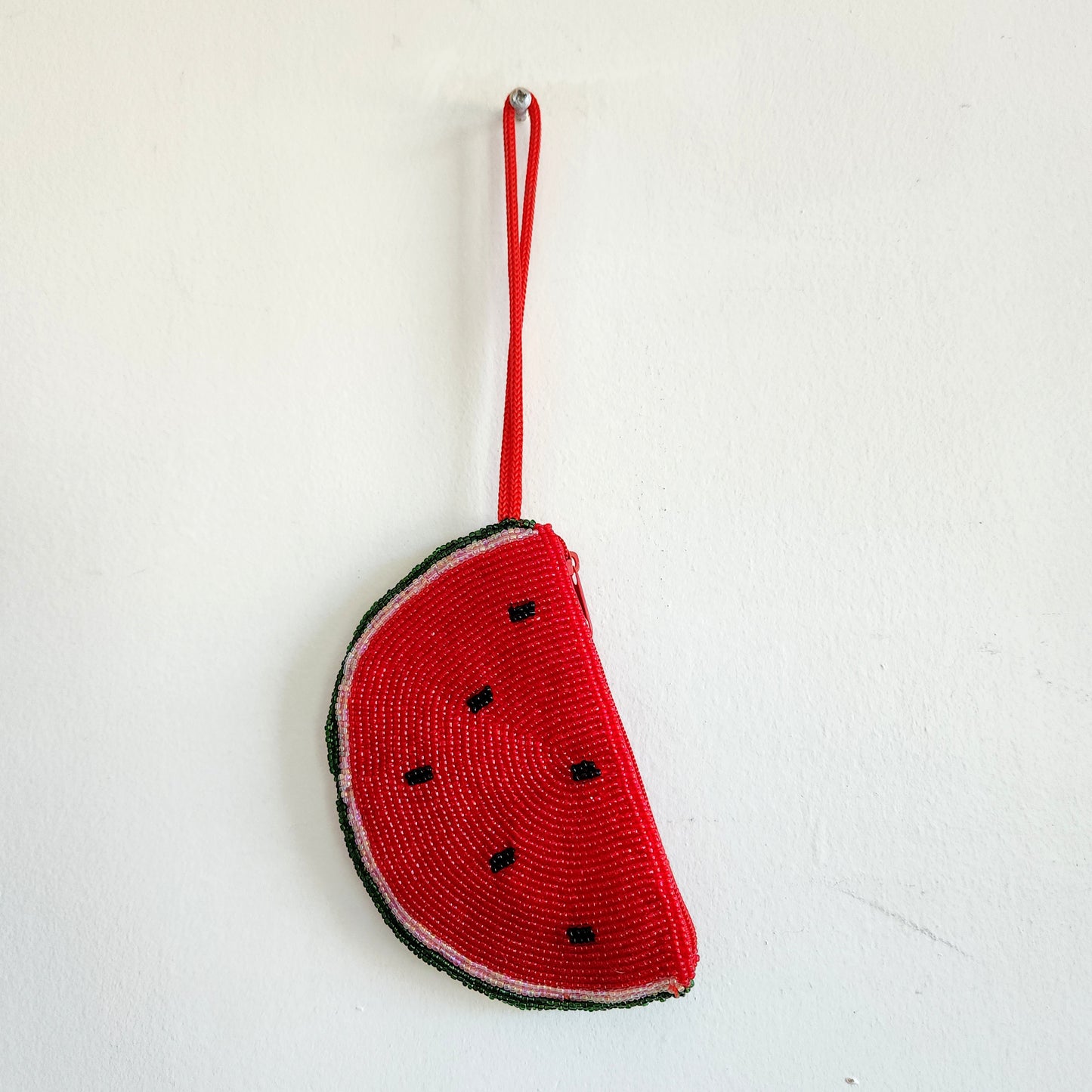 Beaded Watermelon Change Purse