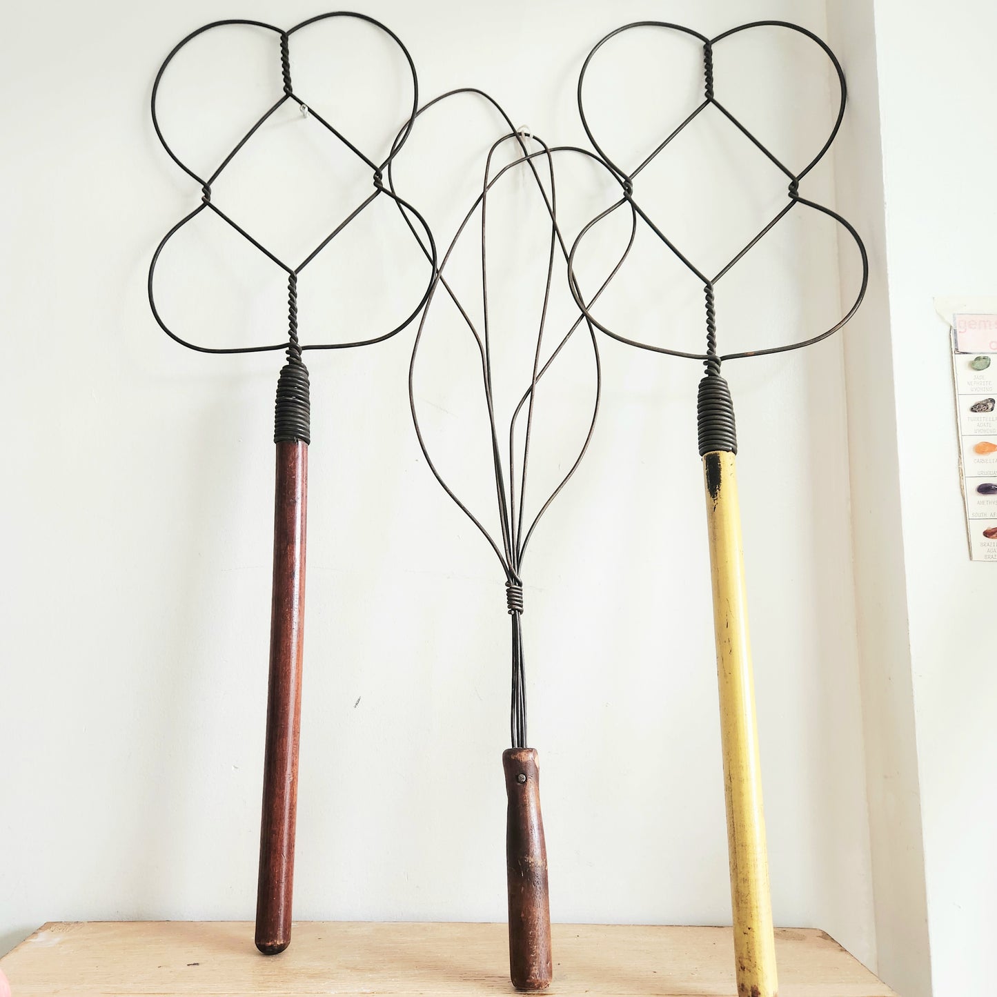 Vintage Antique Wire Rug Beaters Set of 3