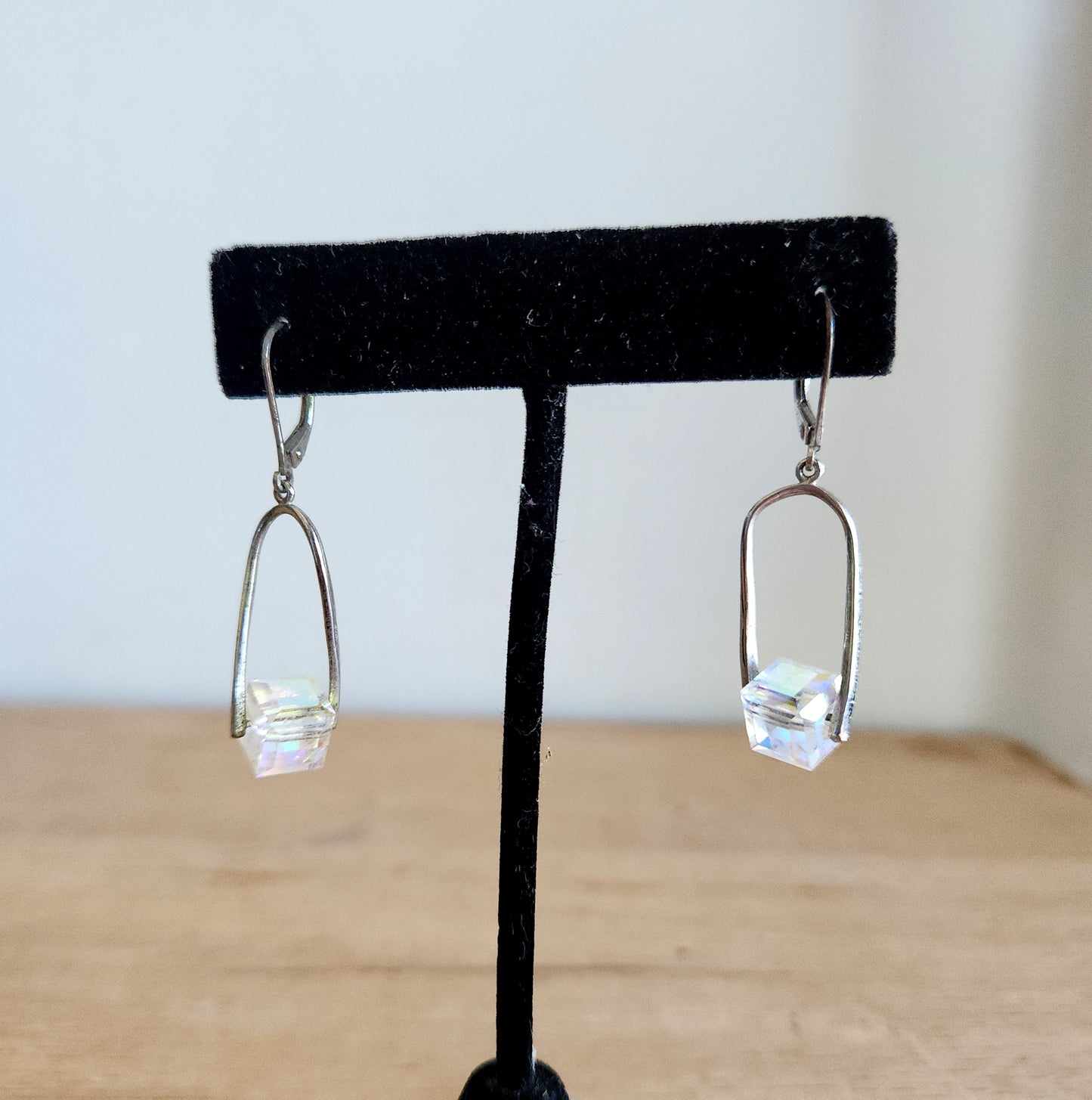 Sterling Silver Earrings with Iridescent Accents