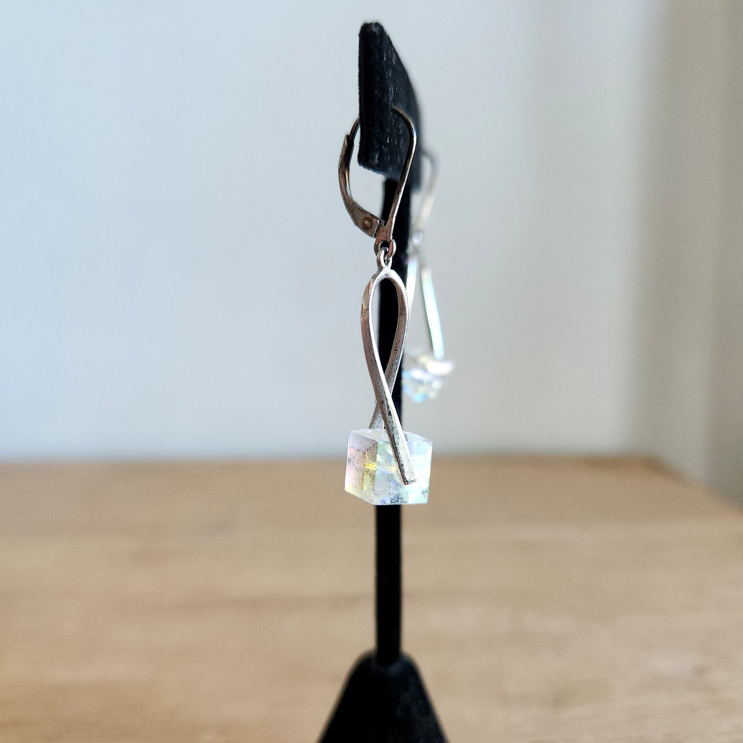 Sterling Silver Earrings with Iridescent Accents
