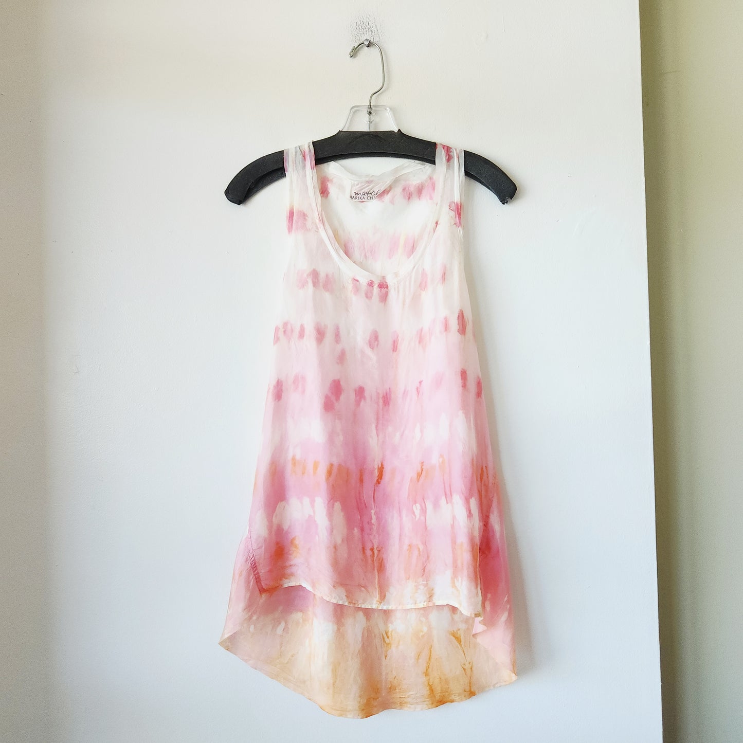 Match by Marika Charles 100% Silk Tie Dye Racerback Tank - size 2