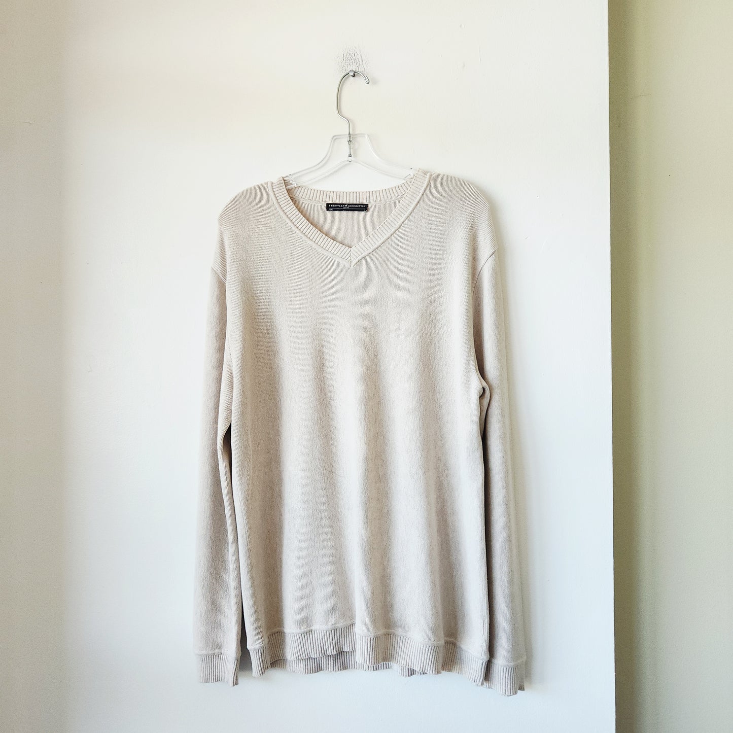 Peruvian Connection 100% Pima Cotton V-Neck Sweater - L