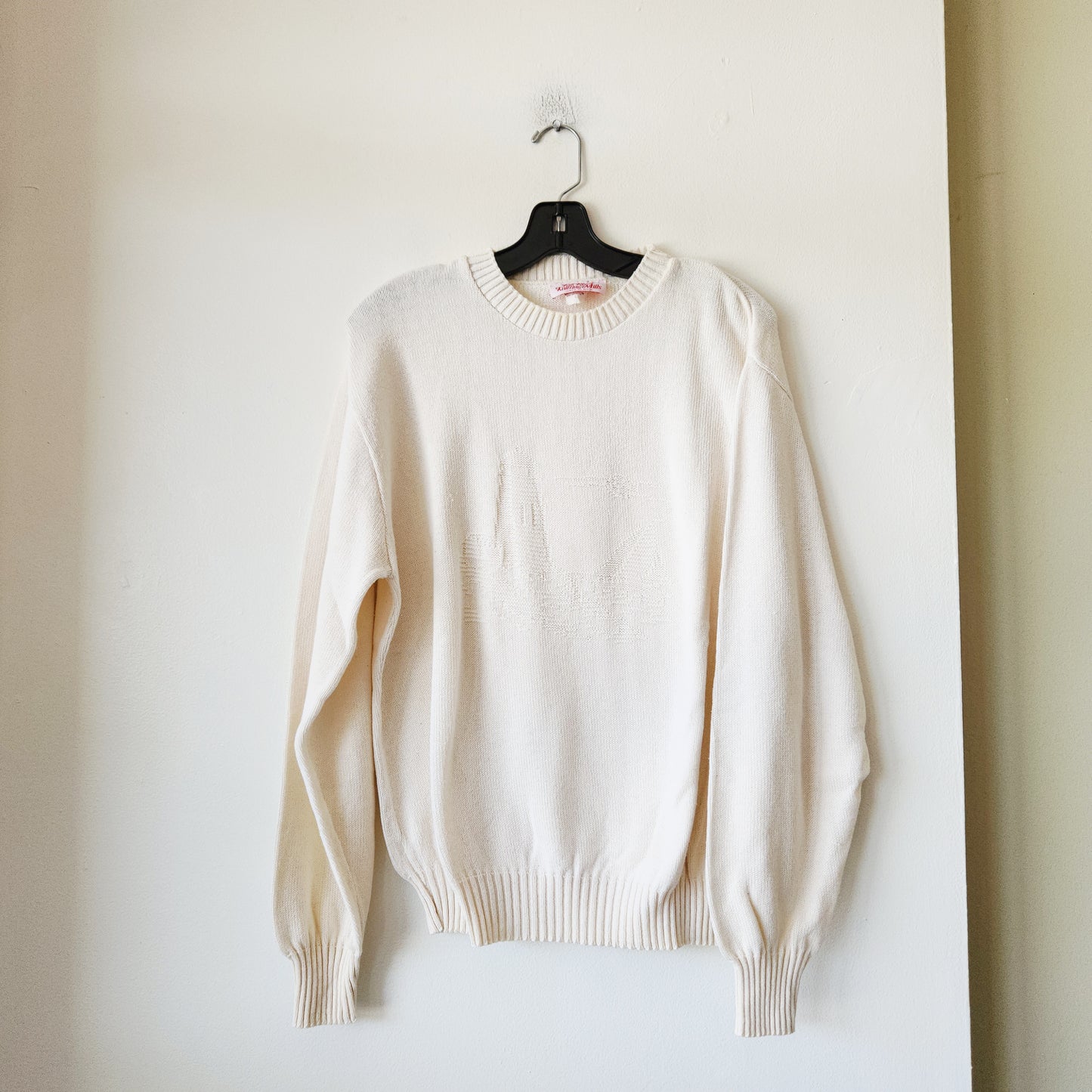 Vintage Fall River Knitting Mills 100% Cotton Sweater with Lighthouse Motif - L