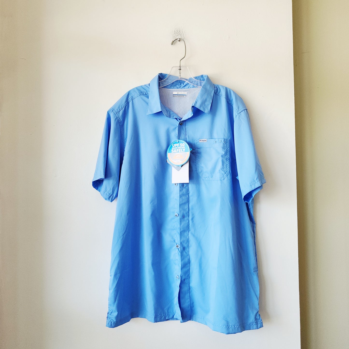 Columbia Omni-Shade UPF50 Blue Button Up Shirt - L - New
