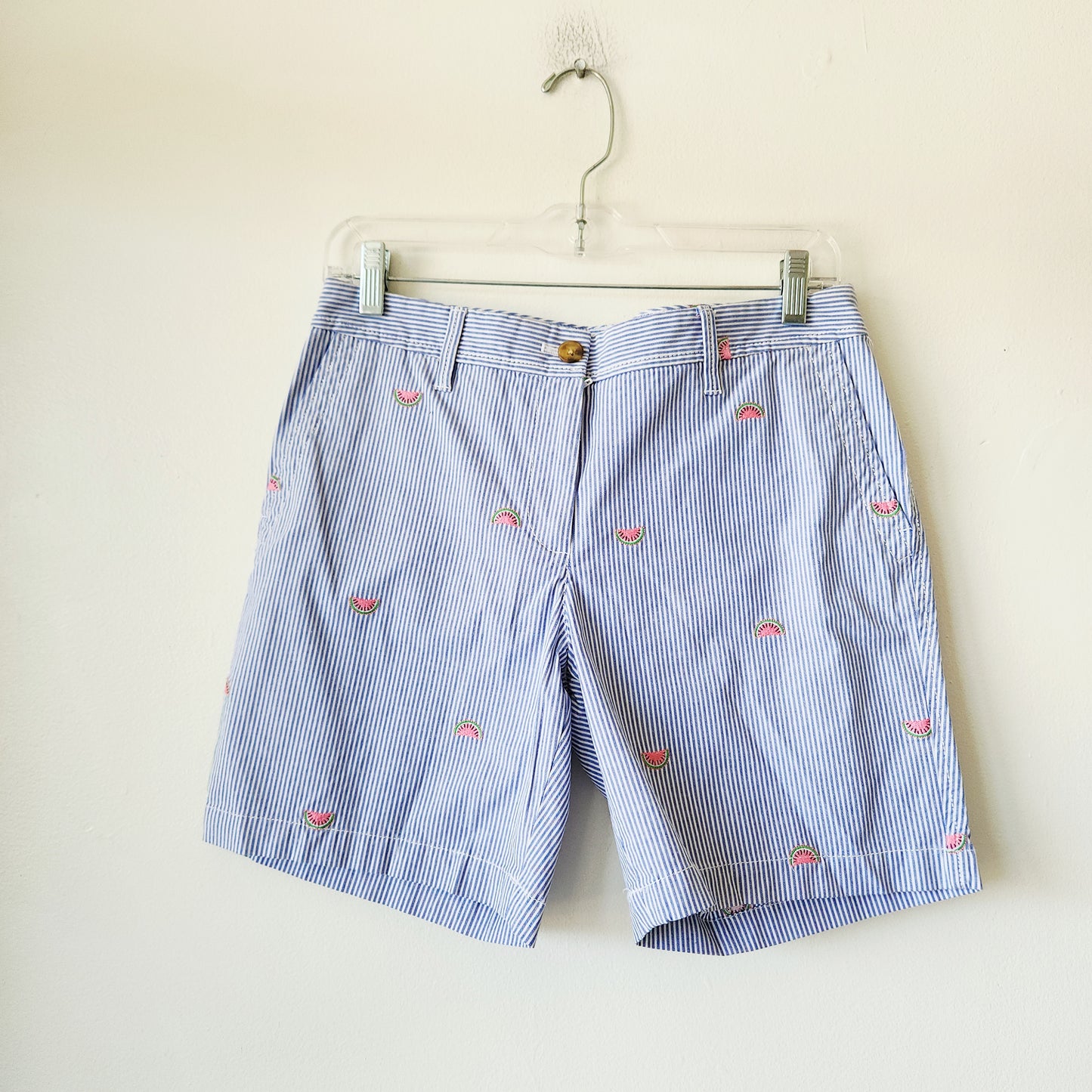 Talbots Chino Shorts with Embroidered Watermelons - size 2